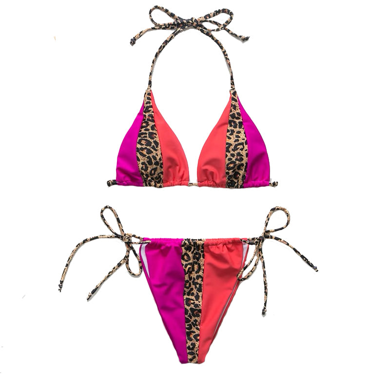 Bikini Animal Print Pink Orange Summer Vibes Leopard
