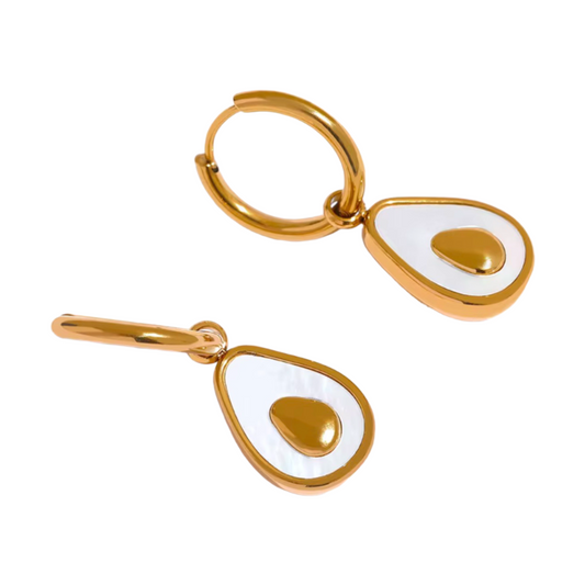 Avocado Charm Hoops