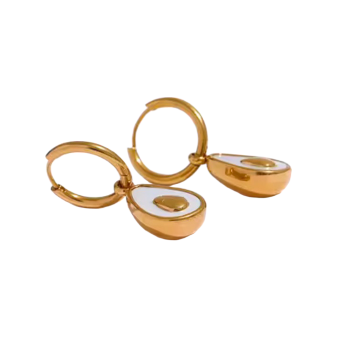 Avocado Charm Hoops