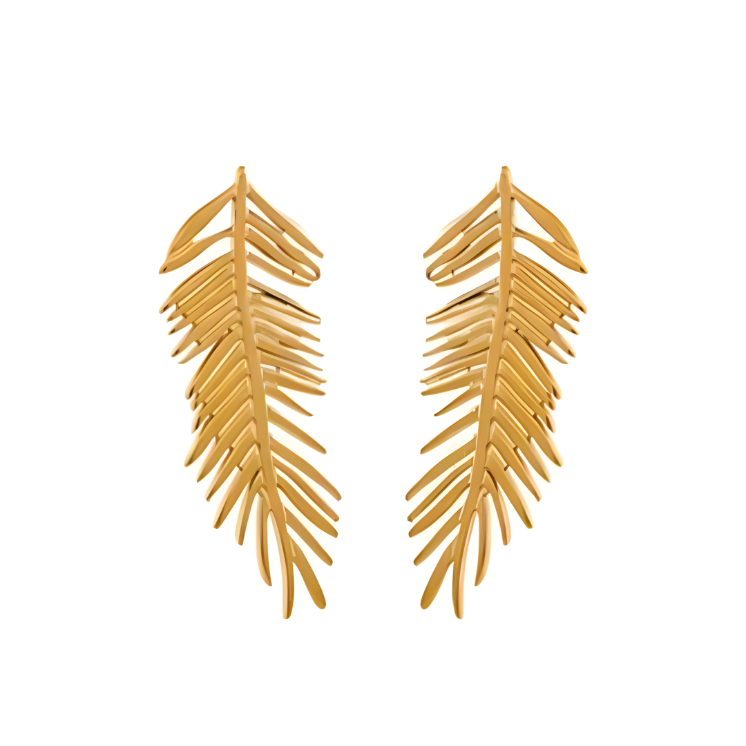 Palm Leaf - Stud Earrings