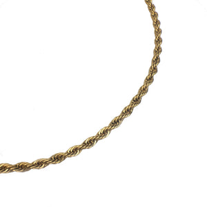 Stainless Steel Vintage Golden Rope Chain