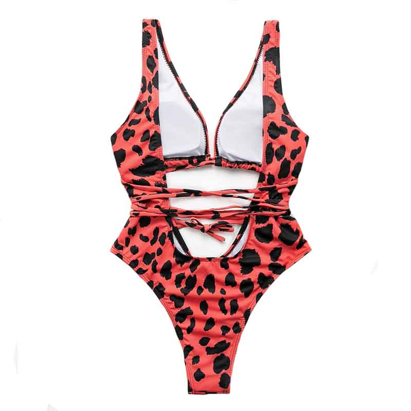Monokini Swimsuit Swimwear Beachwear Animal Print Summer  Ibiza