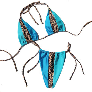 Bikini Leopard Animal Print Blue Summer Vacation